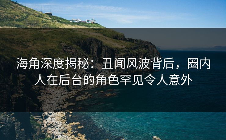 海角深度揭秘：丑闻风波背后，圈内人在后台的角色罕见令人意外
